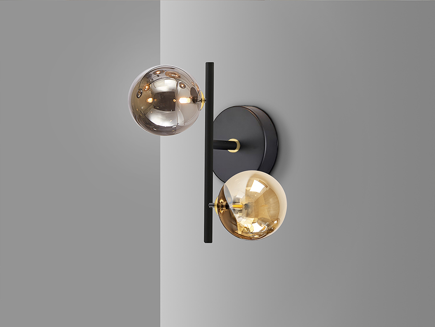 Schuller  Wall lamps Dark 439749  DARK - BLACK-BRASS WALL LAMP 2L