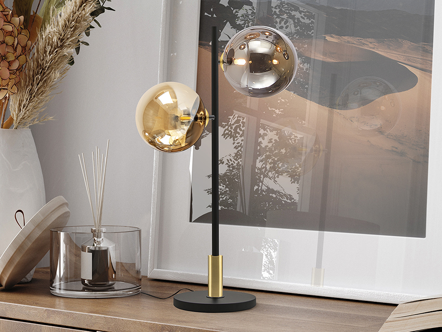 Schuller  Table lamps Dark 439817  DARK - BLACK-BRASS TABLE LAMP 2L