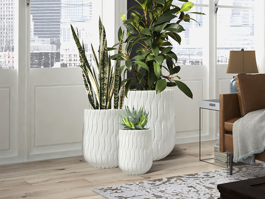 Schuller Decoration,mirrors and.. Flowerpots Jazmín 459624  JAZMIN - SET 3 PLANTERS-WHITE