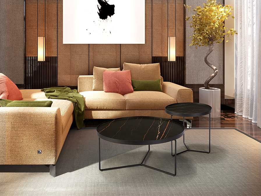 Schuller Furniture and decoration Side tables Paola 485562  ·PAOLA· BLACK COFFEE TABLE Ø50