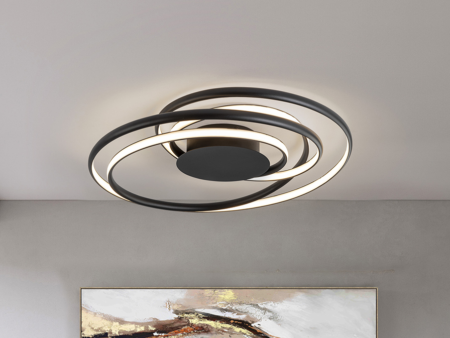 Schuller  Flush Ceiling Lamps Danza 513061  DANZA - BLACK CEILING LAMP D70