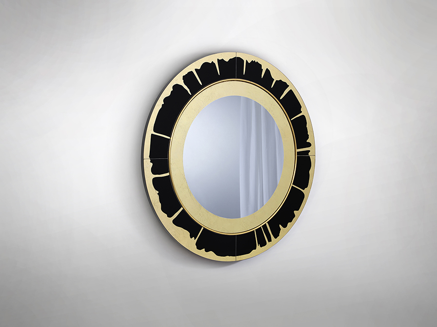 Schuller Decoration,mirrors and.. Glass mirrors Ocaso 513979  OCASO - MIRROR GOLD LEAVES-BLACK D90