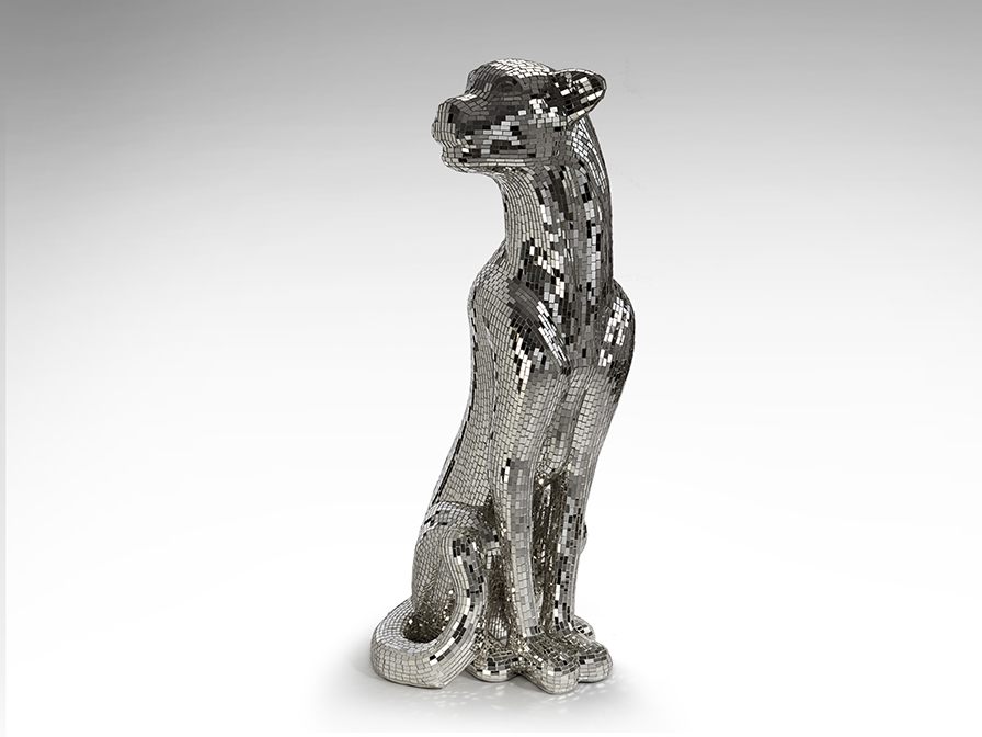 Schuller Decoration,mirrors and.. Decorative figures Baguira 523306  ·BAGUIRA·LEOPARD FIGURE,SILVER, RIGHT