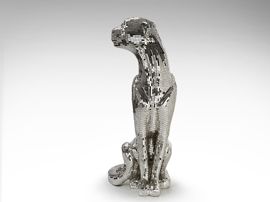 Schuller Decoration,mirrors and.. Decorative figures Baguira 523306  ·BAGUIRA·LEOPARD FIGURE,SILVER, RIGHT