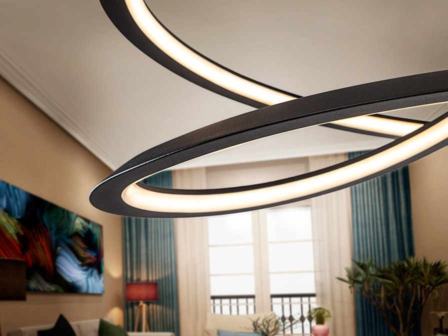 Schuller Lighting Pendants Looping 527583  ·LOOPING· LAMP, BLACK, Ø60