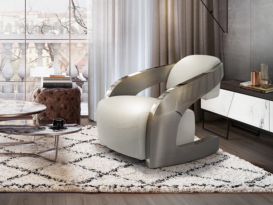 Schuller Decoration,mirrors and..  Amanda 532115  ·AMANDA· ARMCHAIR, STEEL AND WHITE