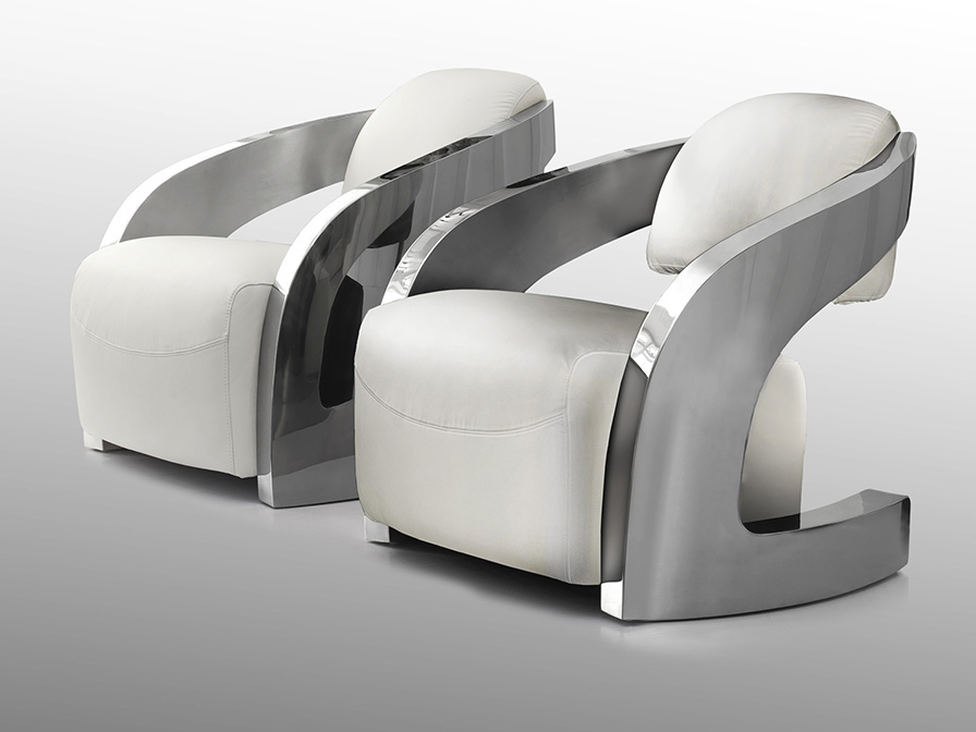 Schuller Decoration,mirrors and..  Amanda 532115  ·AMANDA· ARMCHAIR, STEEL AND WHITE