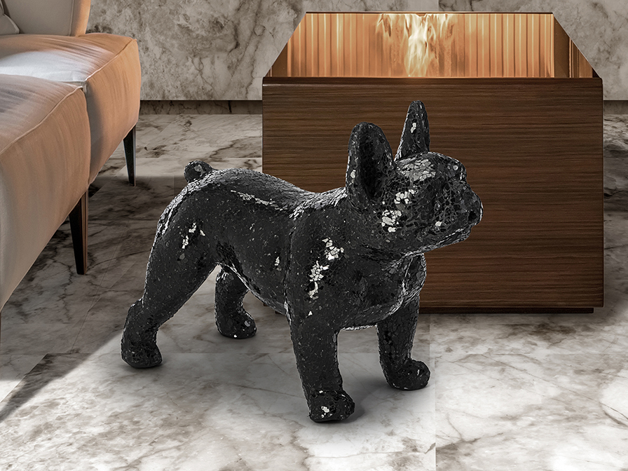 Schuller  Decorative figures Atila 543712  ·ATILA· BULLDOG FIGURE, BLACK GLASS