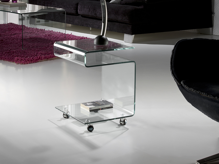 Schuller Decoration,mirrors and.. Night table Glass 552522  ·GLASS· CLEAR SIDE TABLE