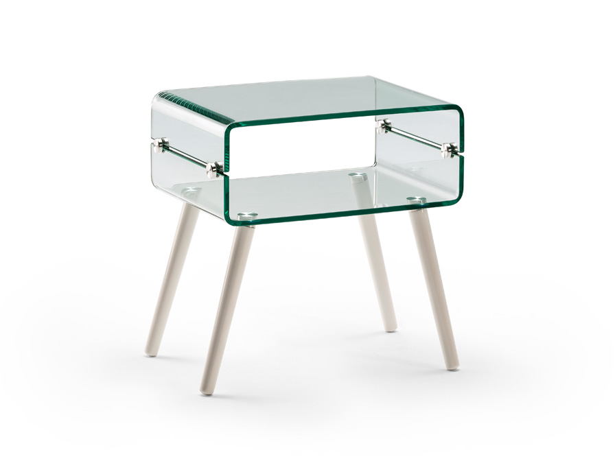 Schuller Furniture and decoration Side tables Glass II 552933  ·GLASS II·SIDE TABLE,WHITE LEG