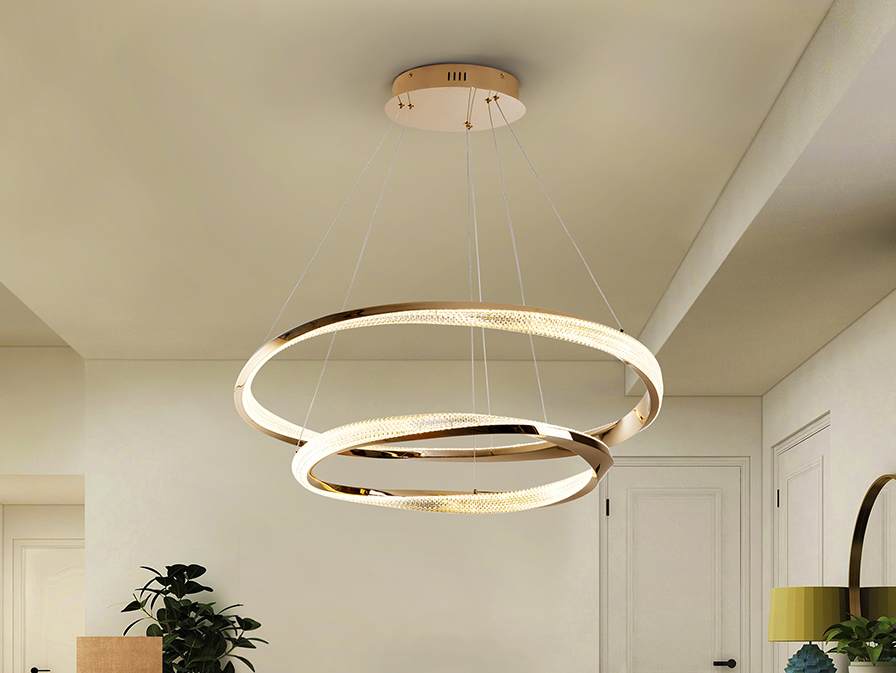 Schuller  Pendants Orbitas 554107  ORBITAS - GOLD LAMP 2 RINGS