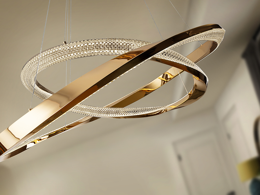 Schuller  Pendants Orbitas 554107  ORBITAS - GOLD LAMP 2 RINGS