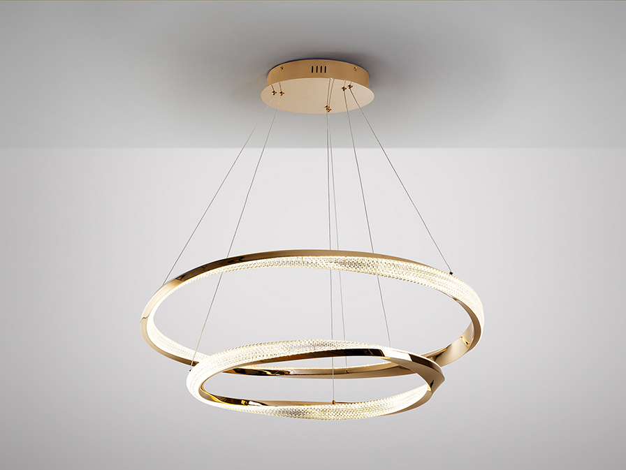 Schuller  Pendants Orbitas 554107  ORBITAS - GOLD LAMP 2 RINGS