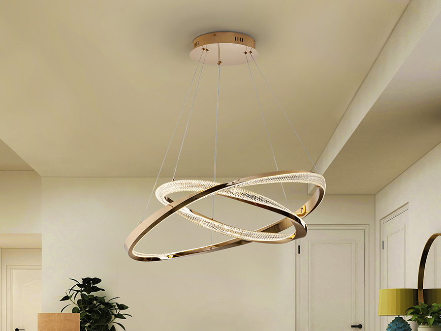 Schuller  Pendants Orbitas 554107  ORBITAS - GOLD LAMP 2 RINGS