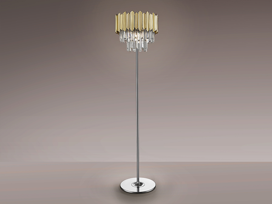 Schuller Lighting Floor lamps Tiara 605021  TIARA- FLOOR LAMP 3L CHROME-GOLD