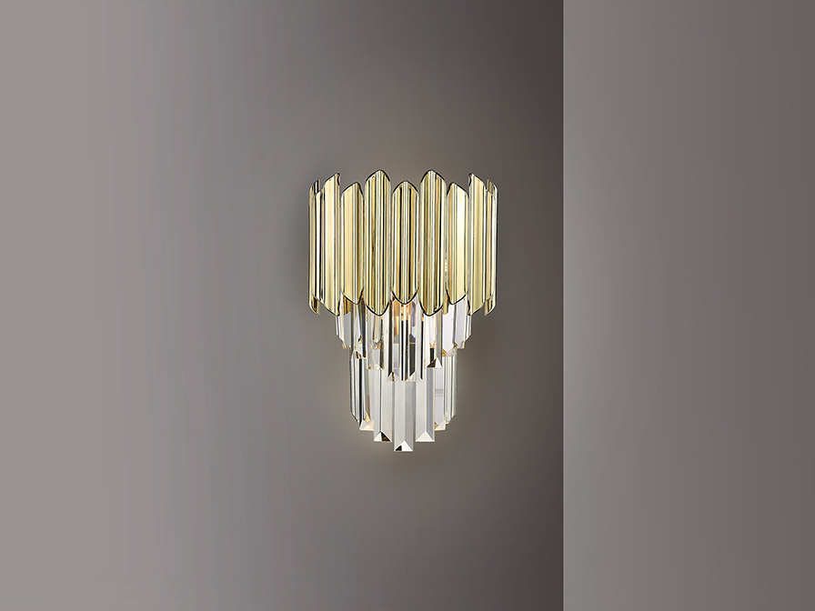 Schuller Lighting Wall lamps Tiara 605366  TIARA- WALL LAMP 1L CHROME-GOLD