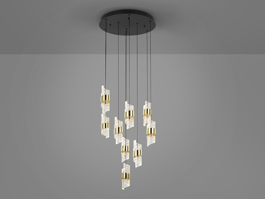 Schuller  Pendants Iliada 631264  ILIADA - LAMP 9L BLACK-GOLD D50