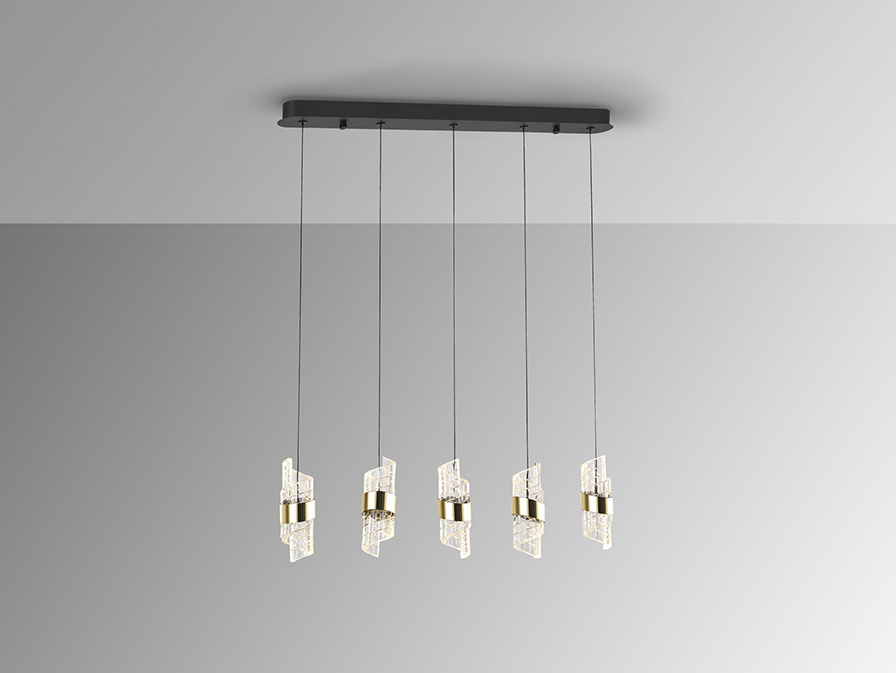 Schuller  Pendants Iliada 631486  ILIADA - LAMP 5L BLACK-GOLD