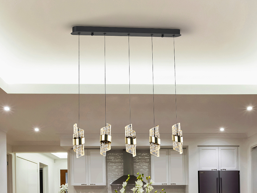 Schuller  Pendants Iliada 631486  ILIADA - LAMP 5L BLACK-GOLD