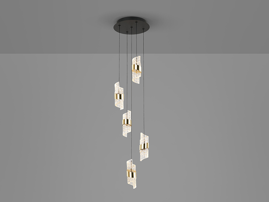 Schuller  Pendants Iliada 631509  ILIADA - LAMP 5L BLACK-GOLD D30