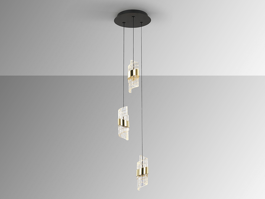 Schuller  Pendants Iliada 631622  ILIADA - LAMP 3L BLACK-GOLD