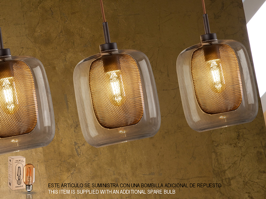 Schuller Lighting Pendants Fox 653422  ·FOX· CHOCOLATE PENDANT 4L.