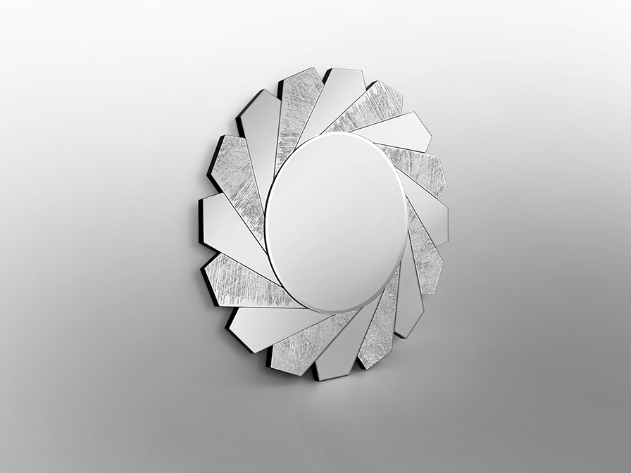 Schuller Furniture and decoration Glass mirrors Flavia 678322  ·FLAVIA· MIRROR Ø100 CM SILVER