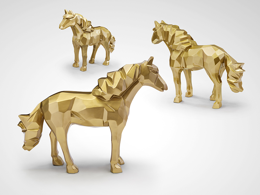 Schuller  Decorative figures Future Horse 679466  -FUTURE HORSE- HORSE FIGURE, GOLD