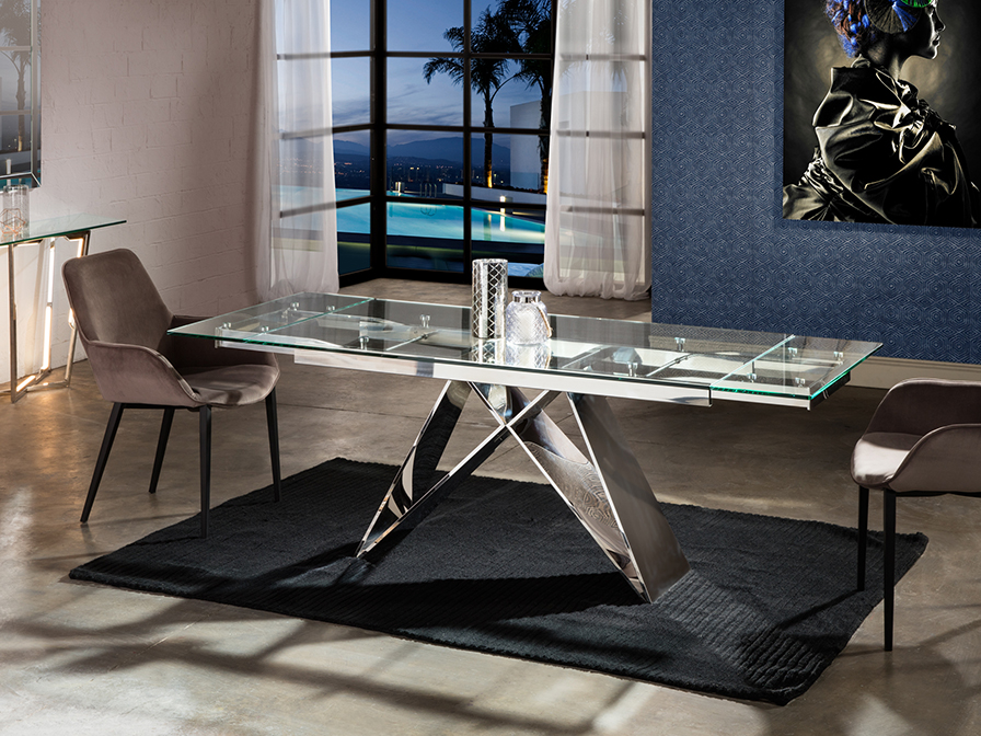 Schuller Furniture Dining tables Mika 713016  ·MIKA· DINING TABLE,EXT. STEEL