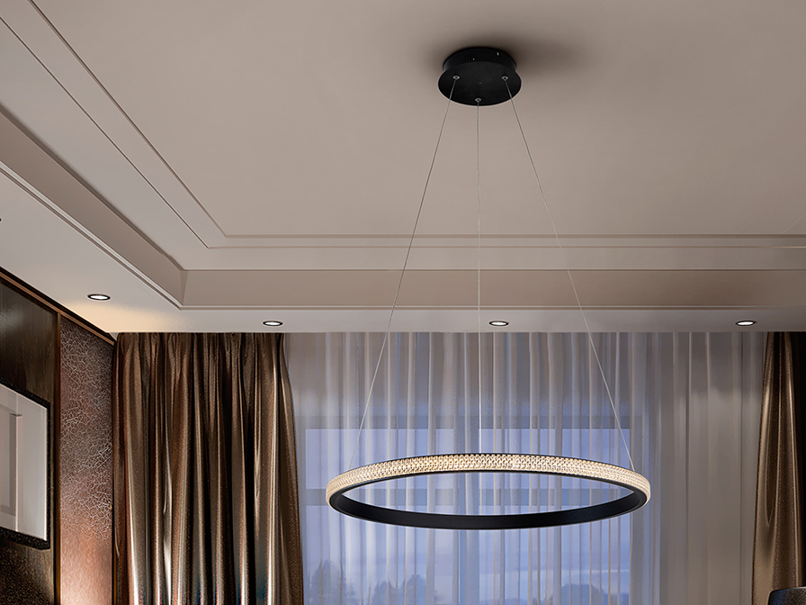 Schuller Lighting Pendants Ring 717526  ·RING· LAMP, 1 BLACK RING