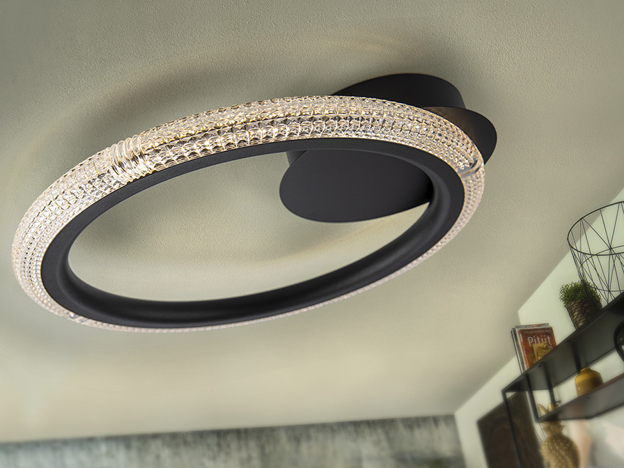 Schuller Ligthing Flush Ceiling Lamps Ring 717847  ·RING· CEILING LAMP 1 RING, BLACK