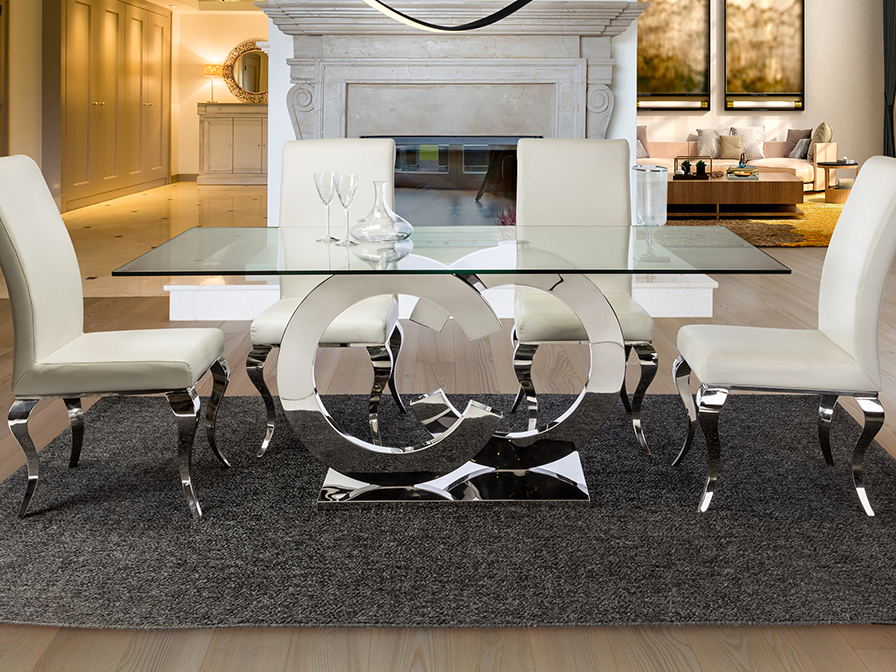 Schuller Decoration,mirrors and.. Dining tables Casandra 739313  ·CASANDRA· DINING TABLE, STEEL, 180