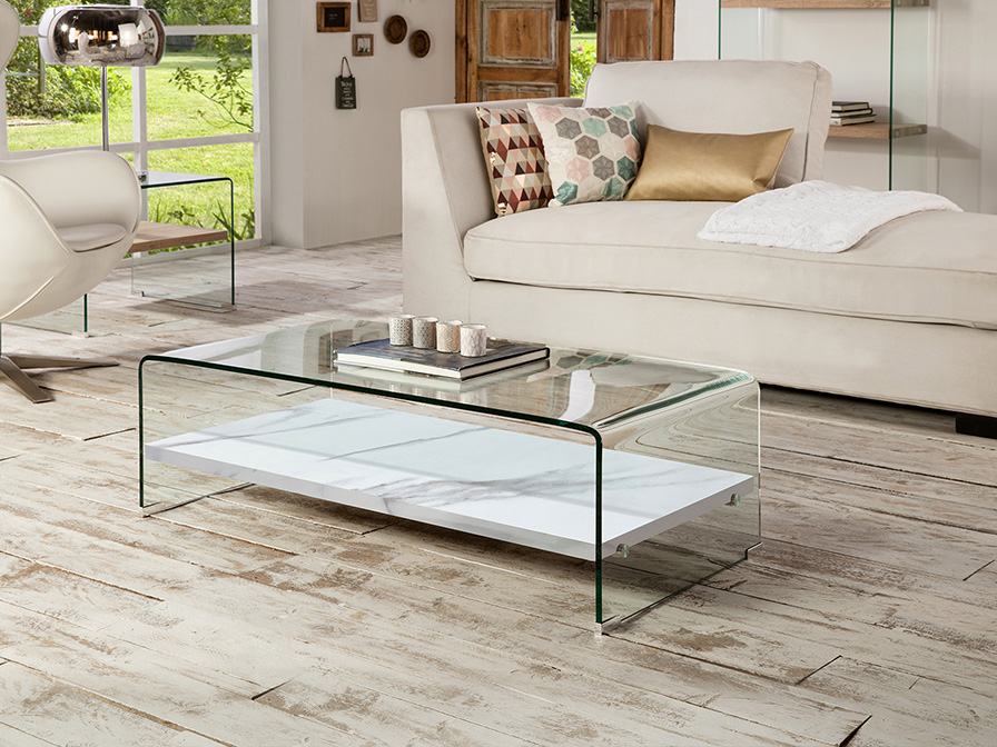 Schuller  Side tables Sonoma 764025  ·SONAMA· COFFEE TABLE GLASS/WHITE