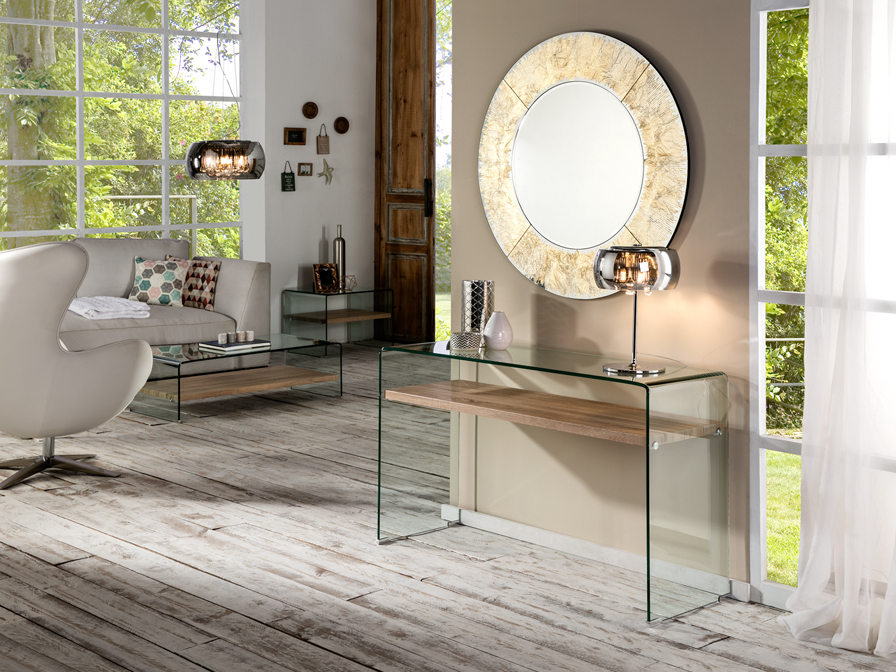 Schuller Furniture and decoration   764352  ·SONOMA·CONSOLE TABLE GLASS/MELAMINE