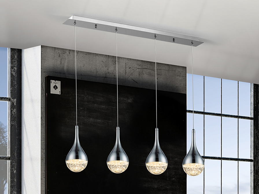 Schuller Lighting Pendants Elie 773421  ·ELIE· LAMP 4L., CHROME