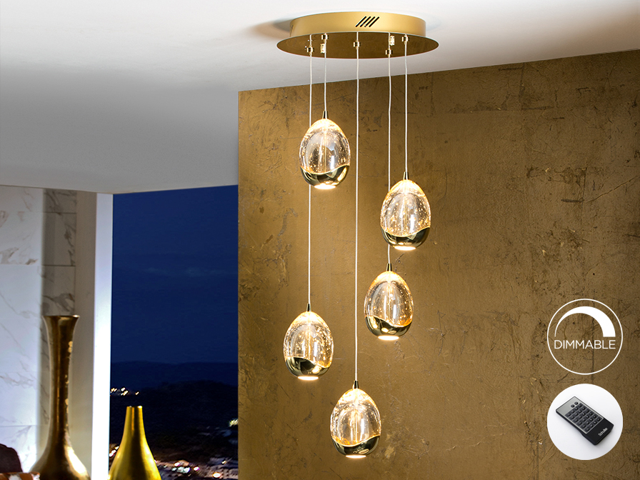 Schuller Lighting Pendants Rocio 783529D  ·ROCIO· LED LAMP DIMMABLE, 5L, GOLD