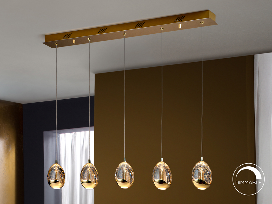 Schuller Lighting Pendants Rocio 783627  ·ROCIO· 5 LED LAMP, GOLD