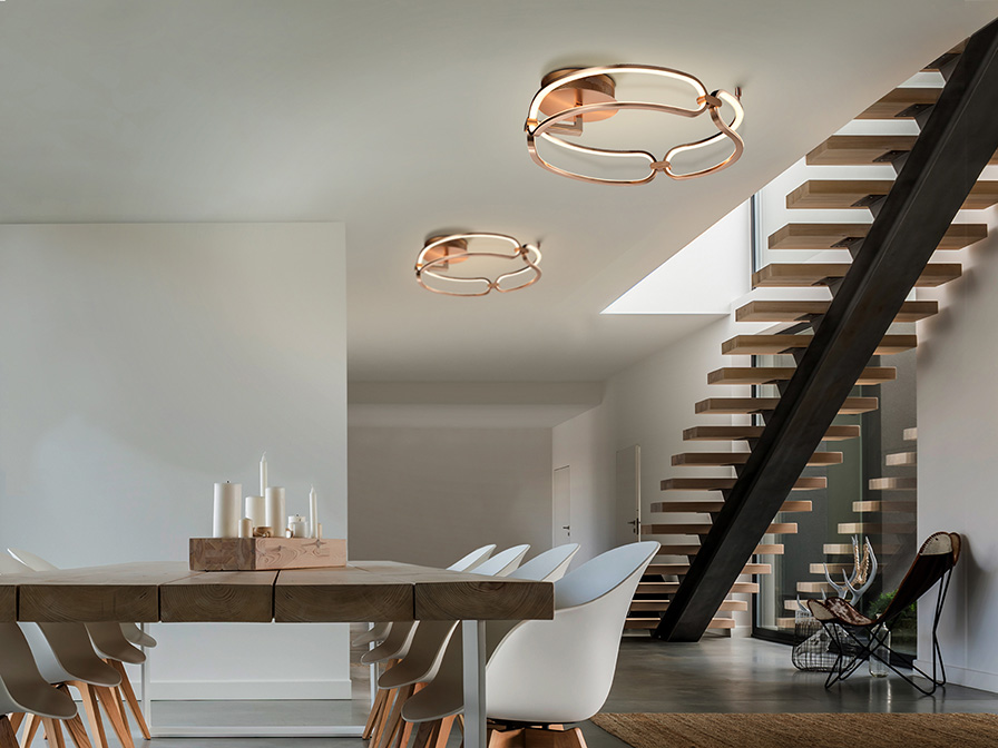 Schuller Ligthing Flush Ceiling Lamps Colette 786430D  ·COLETTE· LED CEILING LA.Ø47 G.ROSE, DIM