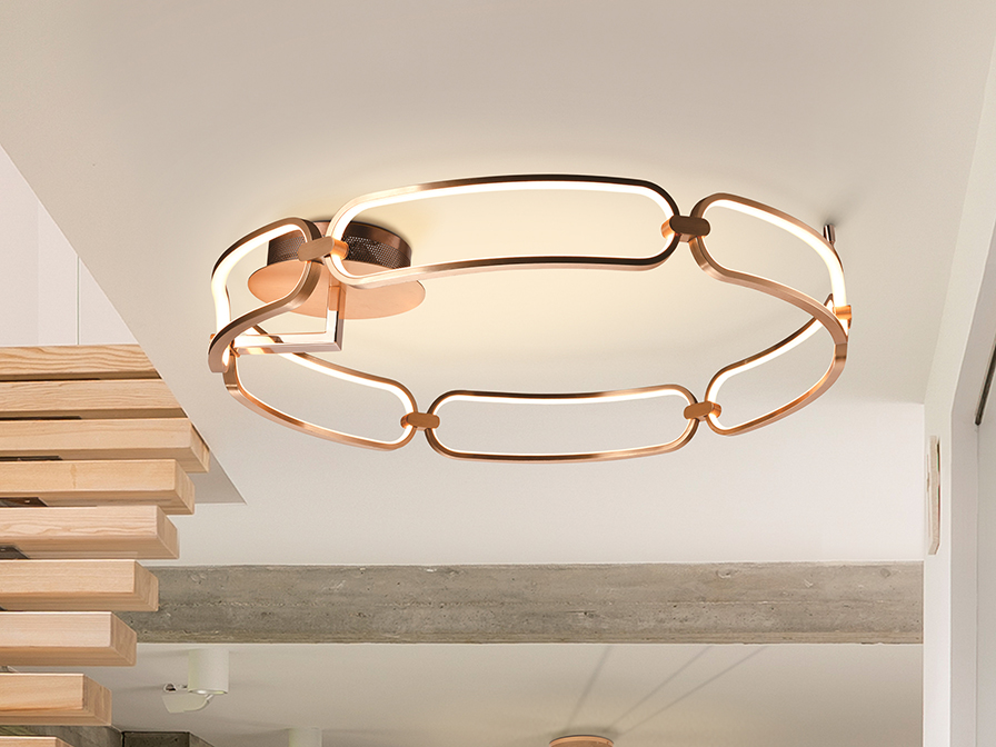 Schuller Lighting Flush Ceiling Lamps Colette 786508  ·COLETTE· LED CEILING LAMP Ø80 ROSE GOLD