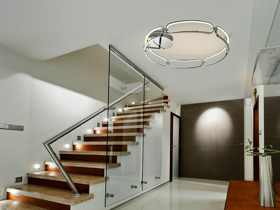 Schuller Lighting Flush Ceiling Lamps Colette 786577  ·COLETTE· LED CEILING LAMP Ø80, CHROME