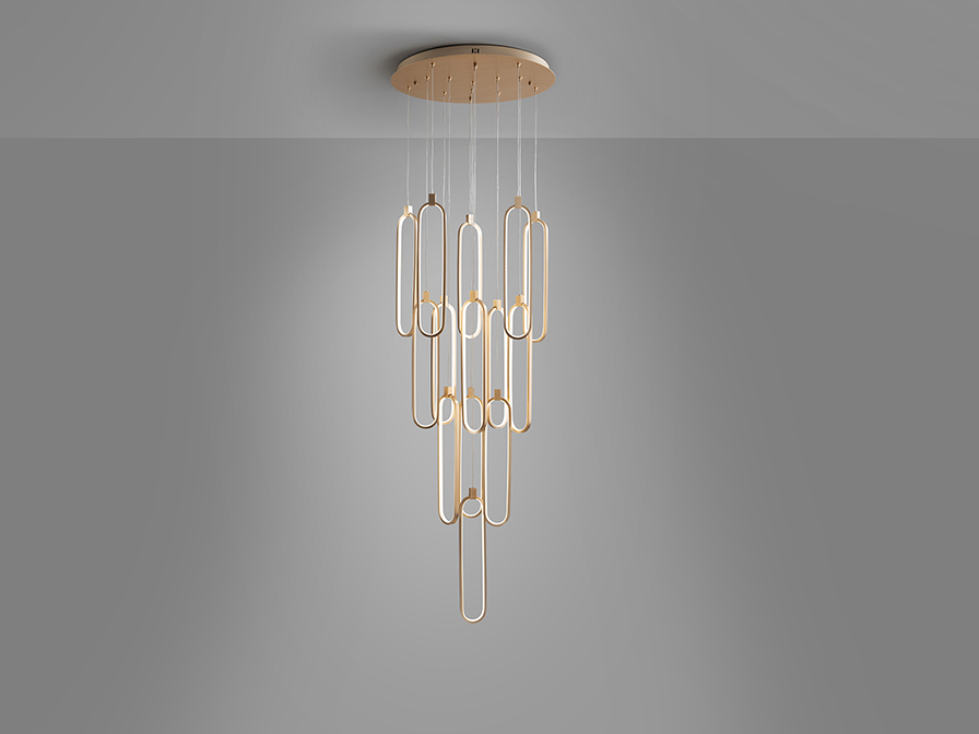 Schuller Lighting Pendants Colette 787433D  COLETTE - LAMP 14L ROSE GOLD DIMMABLE