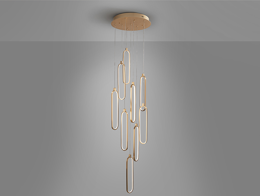 Schuller Lighting Pendants Colette 787594  COLETTE - LAMP 9L ROSE GOLD