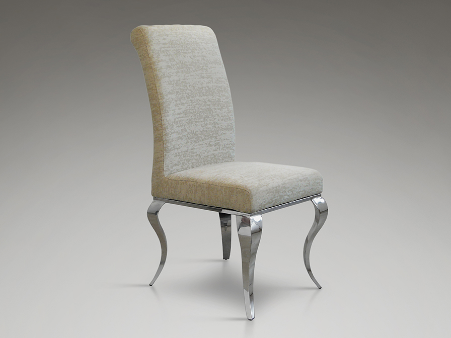 Schuller Furniture Chairs and Armchairs Barroque 792549  ·BARROQUE· CHAIR, STEEL AND BEIGE