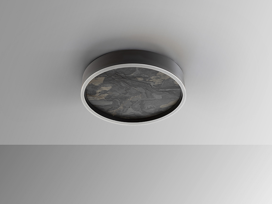 Schuller  Flush Ceiling Lamps Stone 803120  STONE- CEILING LAMP LED CCT -BLACK 40D