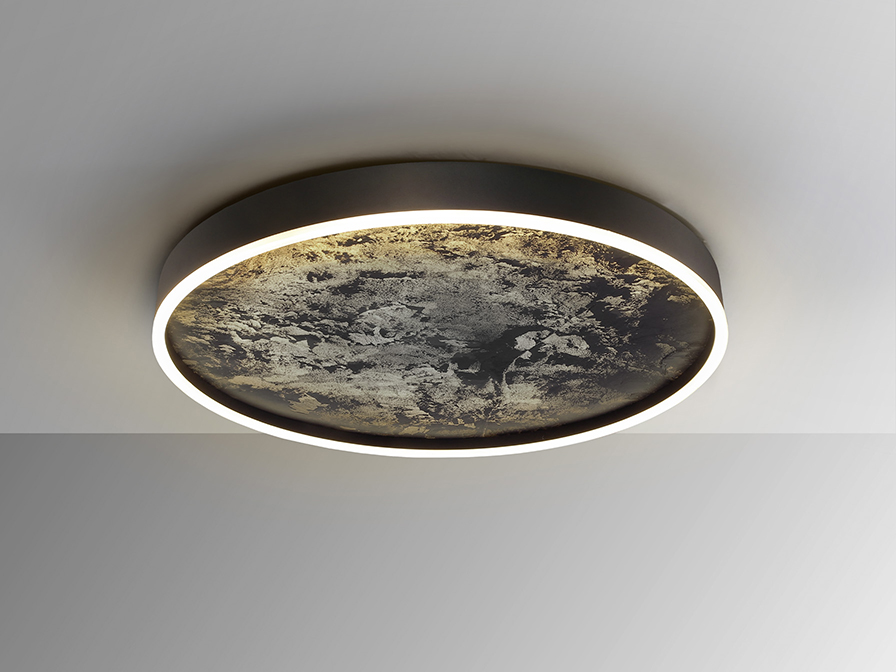 Schuller  Flush Ceiling Lamps Stone 803359  STONE- CEILING LAMP LED CCT -BLACK 60D