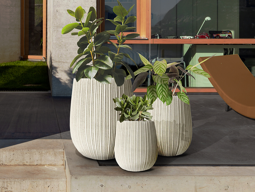 Schuller Decoration,mirrors and.. Flowerpots Terras I 834926  TERRAS I- SET 3 PLANTERS-BEIGE