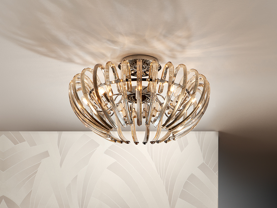 Schuller Lighting Flush Ceiling Lamps Ariadna 876360  ·ARIADNA· CHAMPAGNE CEILING LAMP 9L.