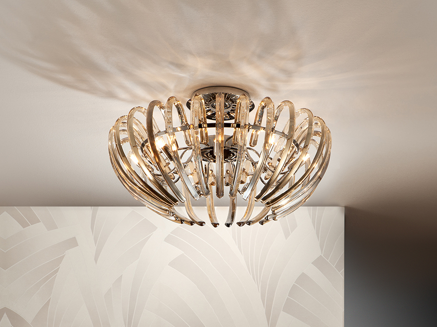 Schuller Ligthing Flush Ceiling Lamps Ariadna 876360D  ·ARIADNA· CHAMPAGNE CEILING LAMP 9L.DIMM