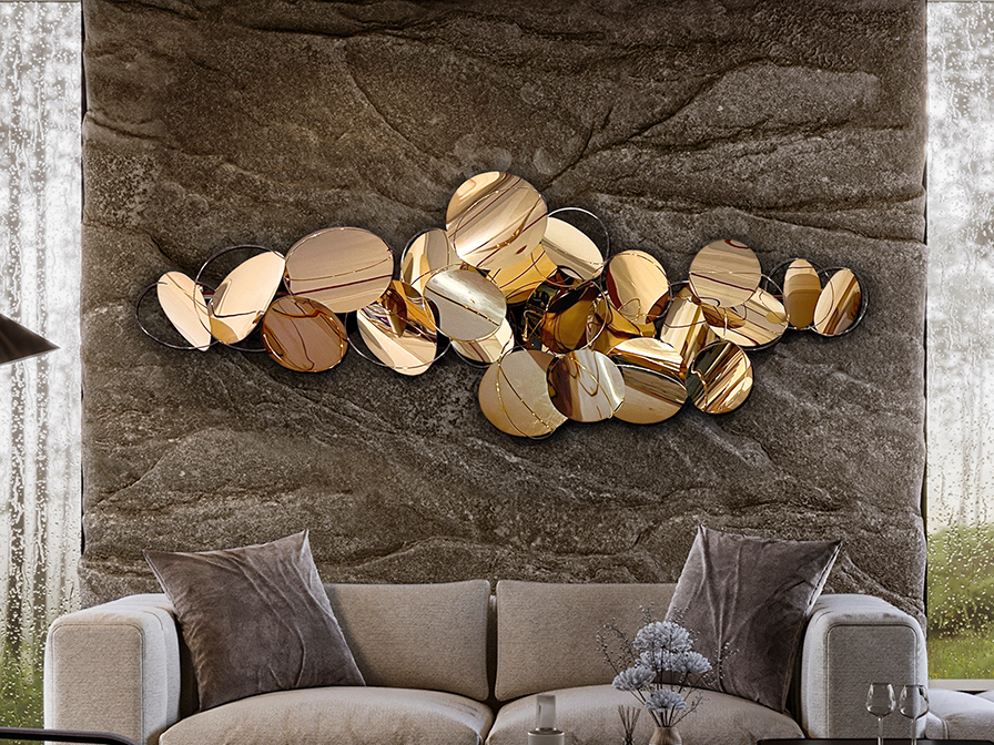 Schuller Decoration,mirrors and.. Bass-relieves Serenity 895323  SERENITY- WALL SCULPTURE STEEL ROSE GOLD