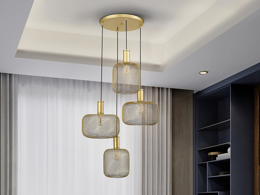 Schuller Lighting Pendants Osiris 910460  ·OSIRIS· ROUND LAMP 4L, GOLD